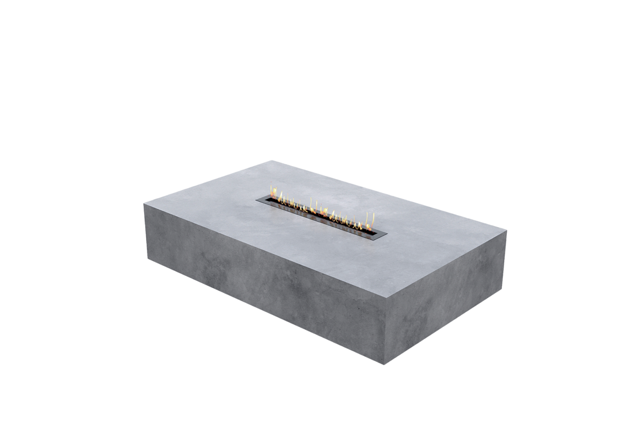 Mesa de centro de microcemento 120x80 con quemador de Bioetanol