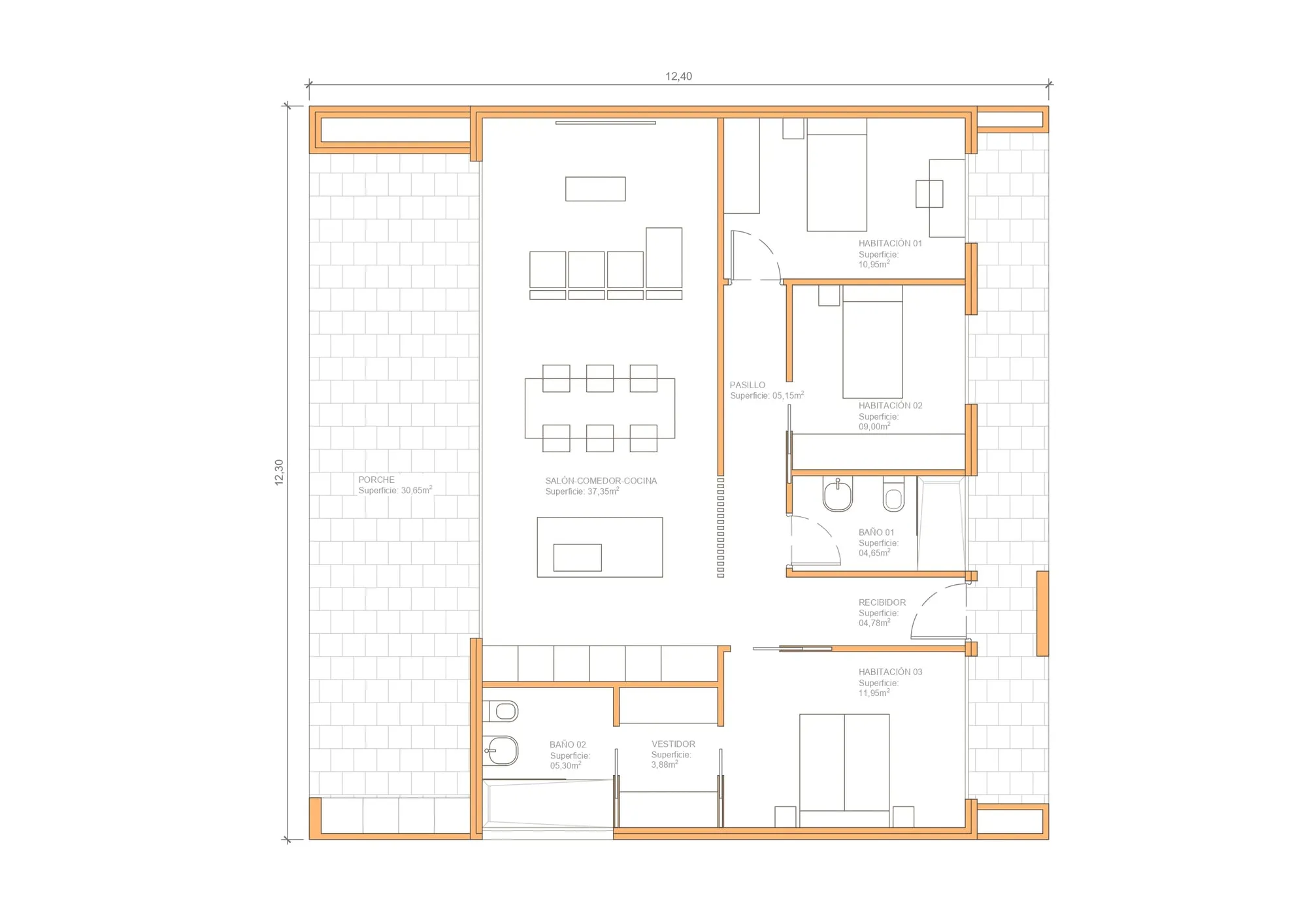 Plano de la vivienda Bali