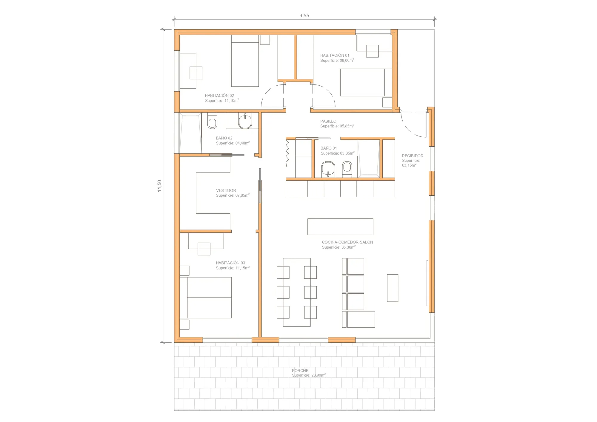 Plano de la vivienda Infinity