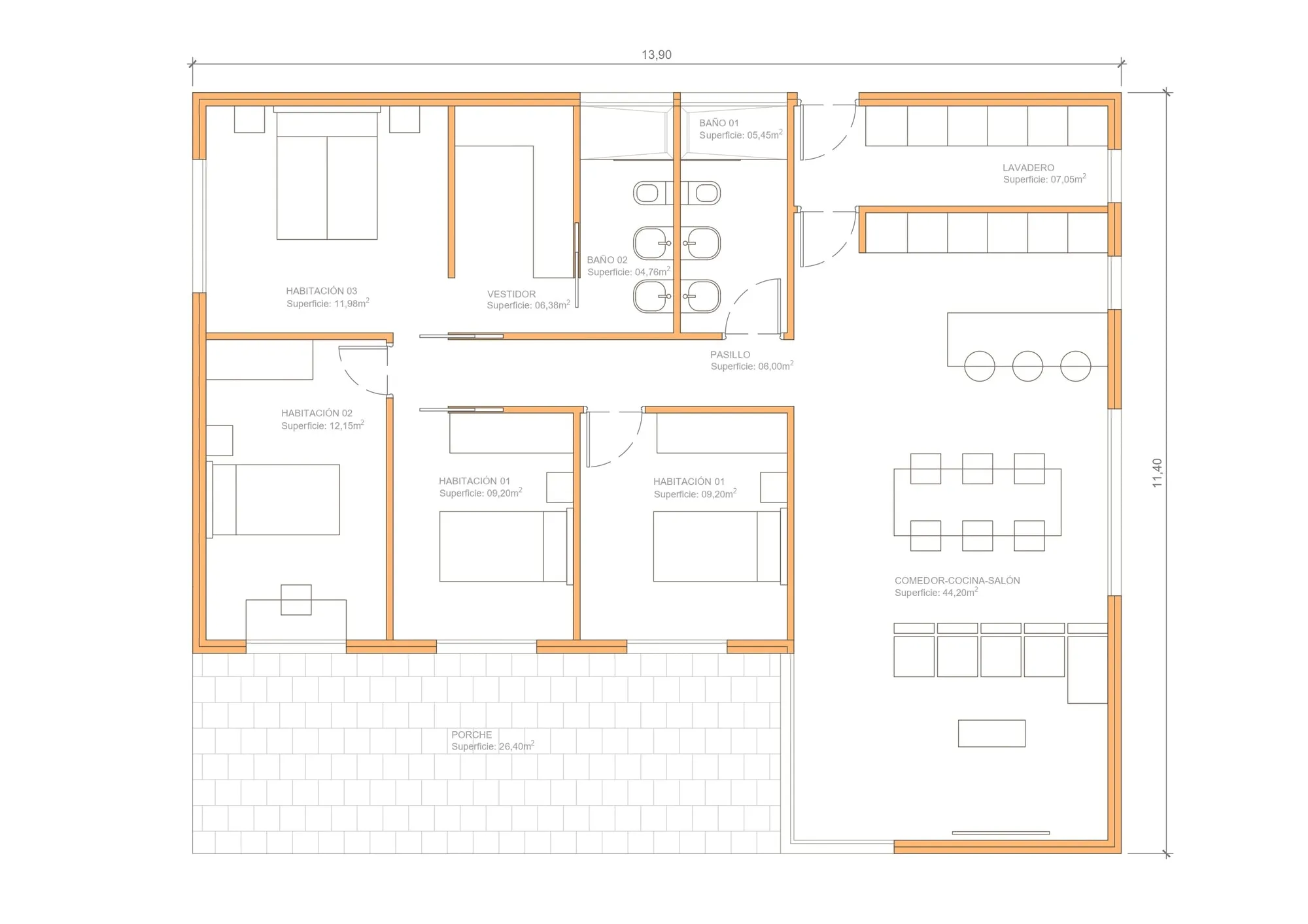Plano de la vivienda Lanzarote