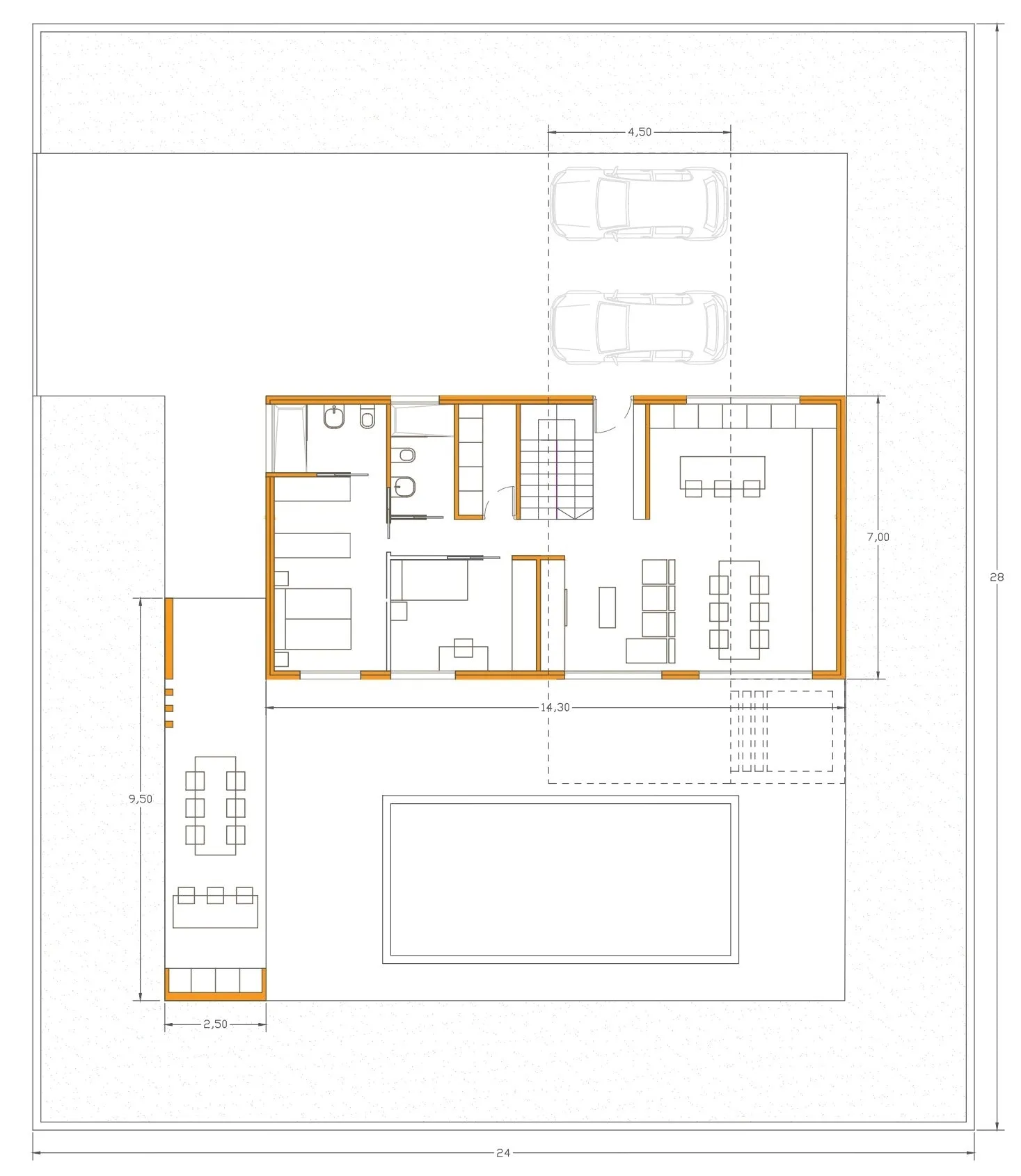Plano de la vivienda Villa Arenal